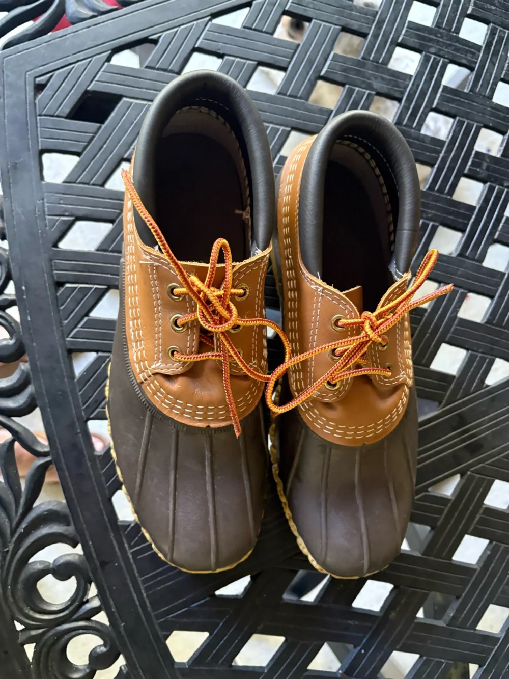L.L. Bean Two-Tone Brown and Tan Men’s Boat Shoes Run big- size down 1.5 - 2 siz